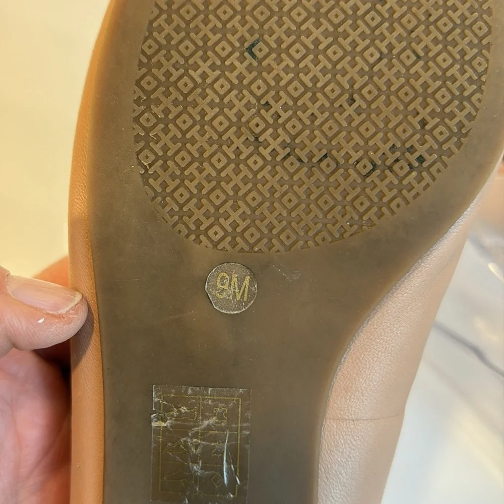 Tory Burch Melinda Powder Coated Blush/Tan Ballet Flats